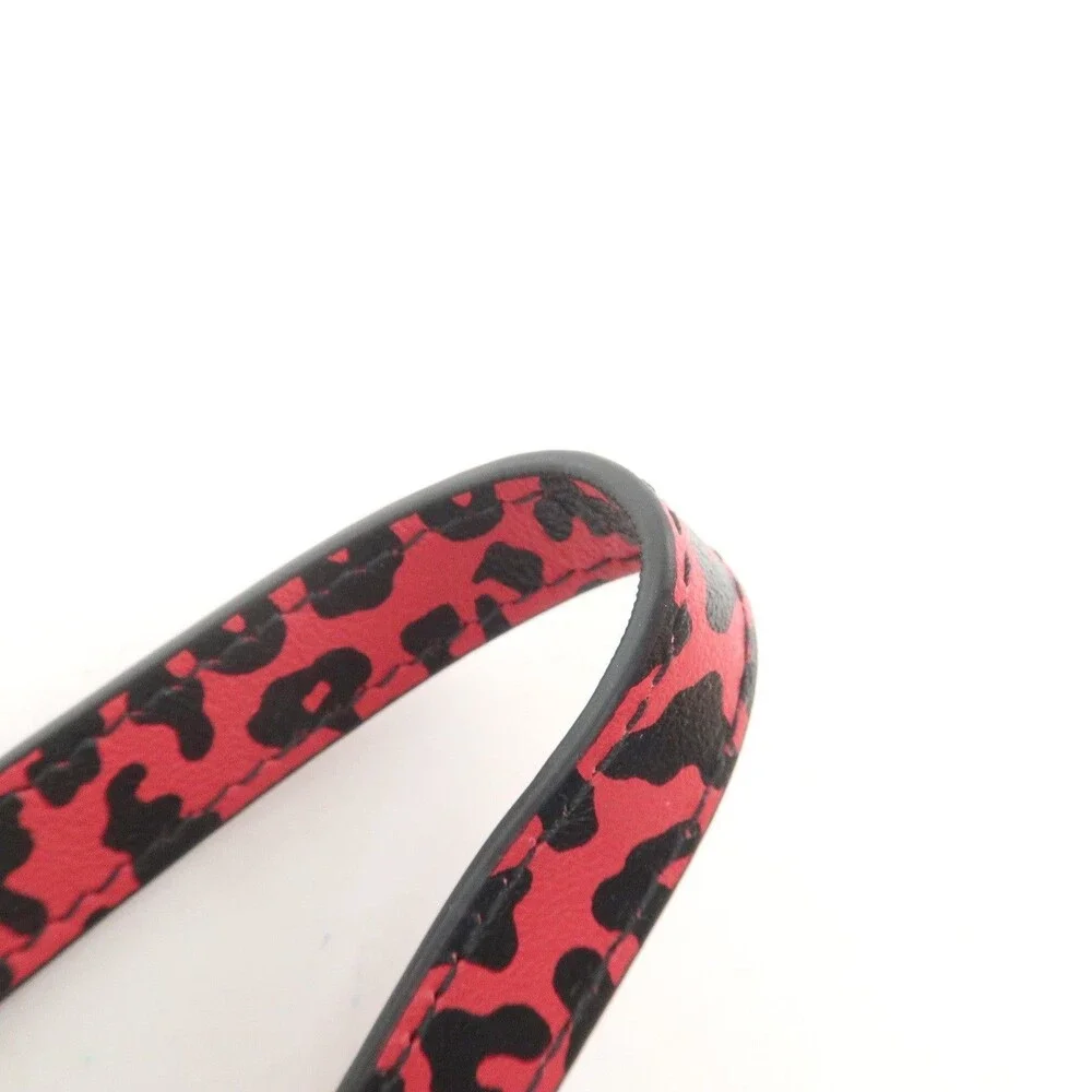Christian Dior Lady Dior Leopard Print Calfskin Phone Case Red